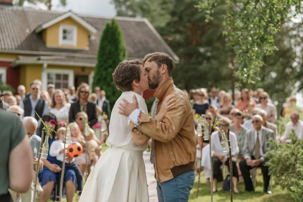 utomhus vigsel bröllop